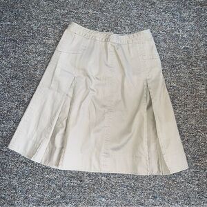 Esprit Tan A-Line Knee-Length Skirt Pleated